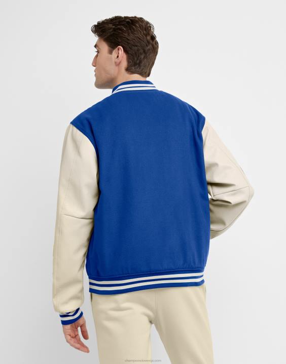 Champion moški pisemska jakna velika c 2B84175 royal blue blast/sveža porjavelost