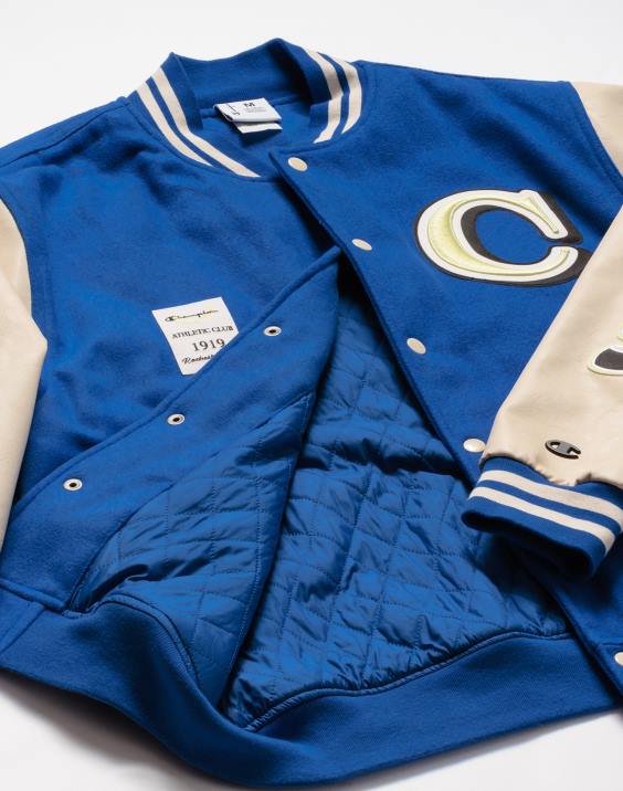 Champion moški pisemska jakna velika c 2B84175 royal blue blast/sveža porjavelost