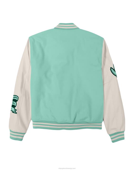 Champion moški pisemska jakna velika c 2B84176 čista meta/bela kreda