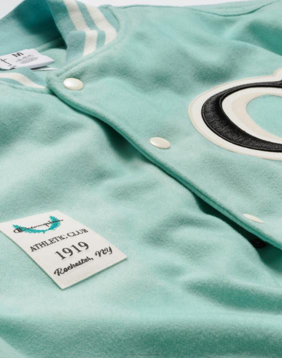 Champion moški pisemska jakna velika c 2B84176 čista meta/bela kreda