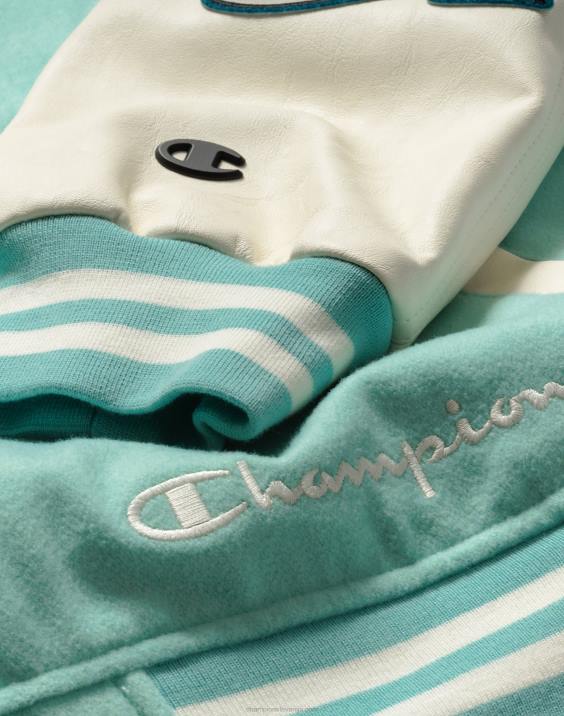 Champion moški pisemska jakna velika c 2B84176 čista meta/bela kreda