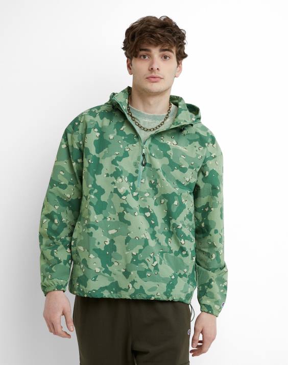 Champion moški ripstop anorak jakna script camo 2B84172 cc camo vse o olivi