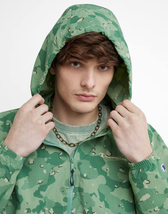 Champion moški ripstop anorak jakna script camo 2B84172 cc camo vse o olivi