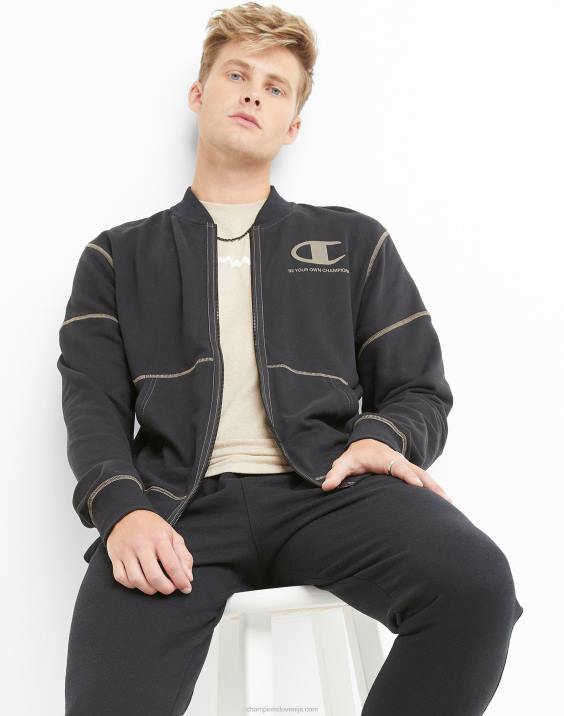 moški globalni raziskovalec francoski frotirni bomber bodi sam svoj prvak 2B84190 Črna