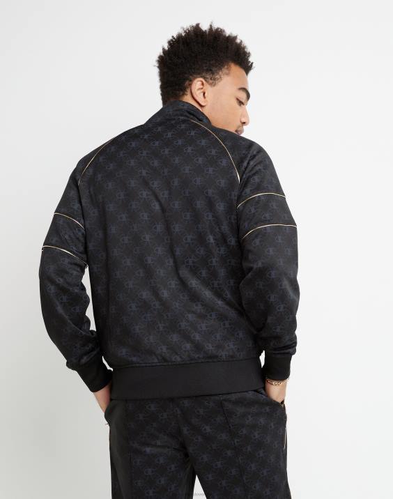 moški trenirka, potiskana z zlatim grbom Champion script 2B84197 c logotip aop črn