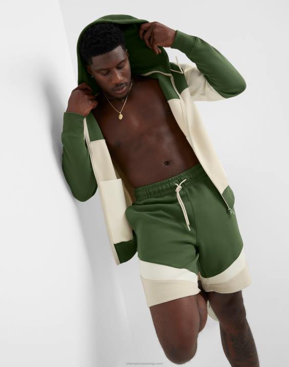 Champion moški Fleksibilne kratke hlače z barvnim blokiranjem 9\" 2B84375 cargo olivno/belo/sveže tan