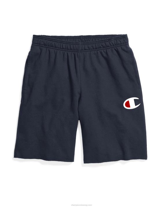 Champion moški Powerblend kratke hlače iz flisa c logotipom 10\" 2B84459 mornarica