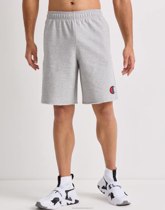 Champion moški Powerblend kratke hlače iz flisa c logotipom 10\" 2B84460 oksford siva