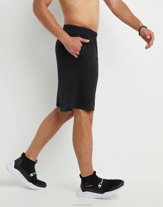 Champion moški Powerblend kratke hlače iz flisa c logotipom 10\" 2B84461 Črna