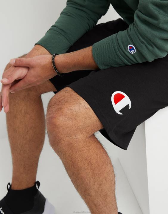 Champion moški Powerblend kratke hlače iz flisa c logotipom 10\" 2B84461 Črna