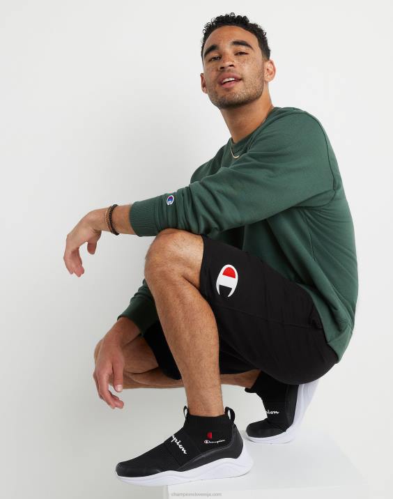 Champion moški Powerblend kratke hlače iz flisa c logotipom 10\" 2B84461 Črna