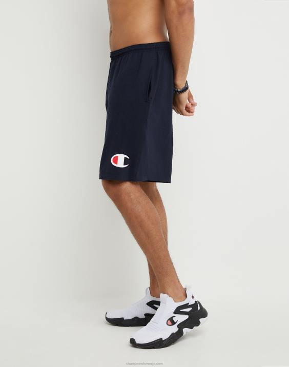 Champion moški bombažne kratke hlače za vsak dan z grafiko 9\" 2B84467 mornarica