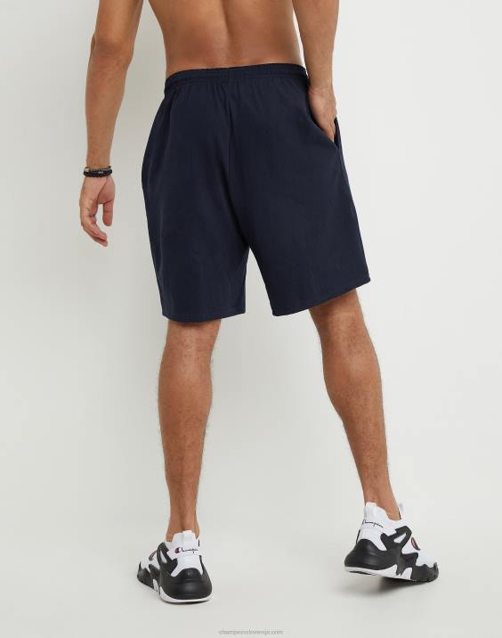 Champion moški bombažne kratke hlače za vsak dan z grafiko 9\" 2B84467 mornarica