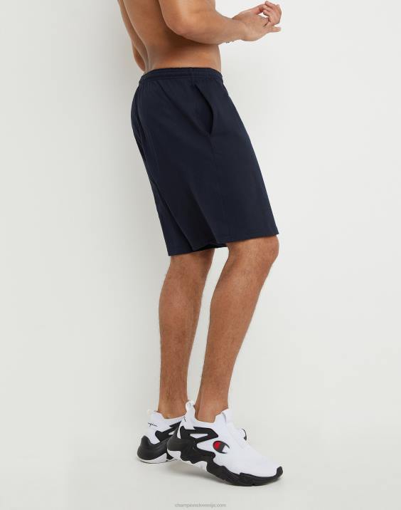 Champion moški bombažne kratke hlače za vsak dan z grafiko 9\" 2B84467 mornarica