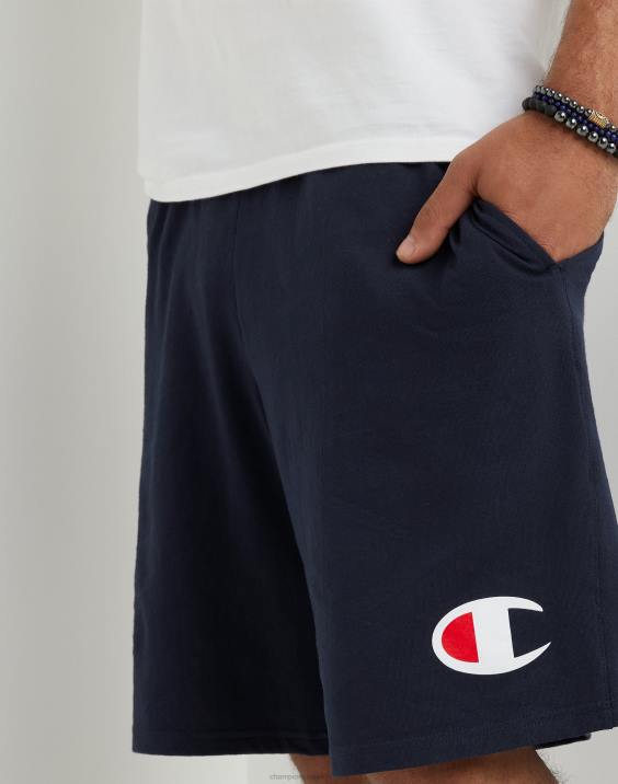 Champion moški bombažne kratke hlače za vsak dan z grafiko 9\" 2B84467 mornarica