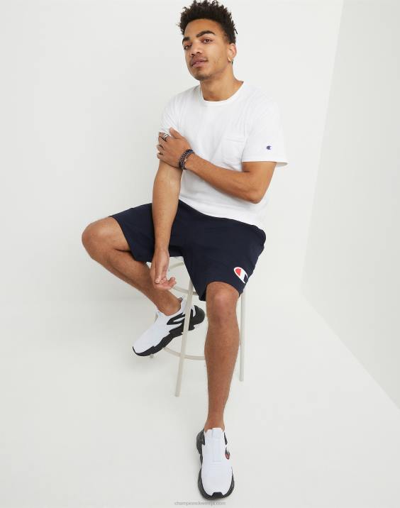 Champion moški bombažne kratke hlače za vsak dan z grafiko 9\" 2B84467 mornarica