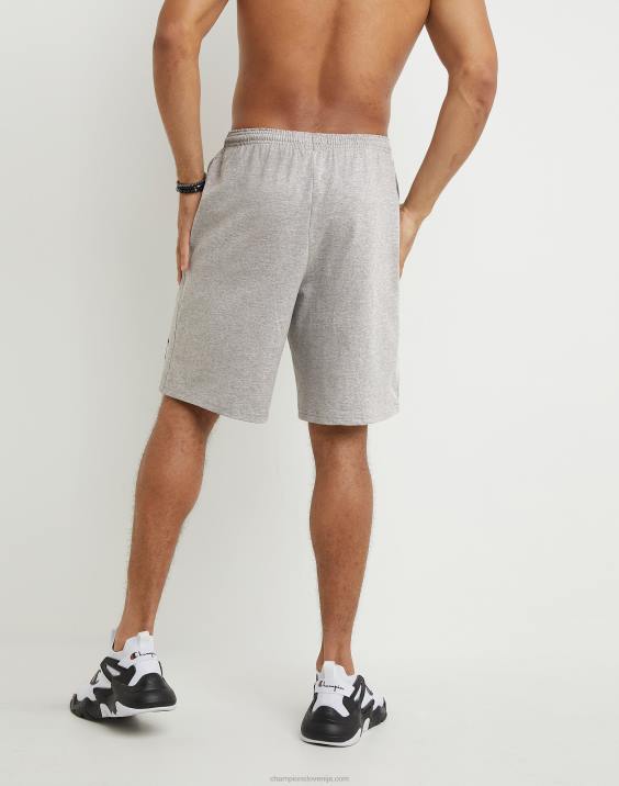 Champion moški bombažne kratke hlače za vsak dan z grafiko 9\" 2B84468 oksford siva