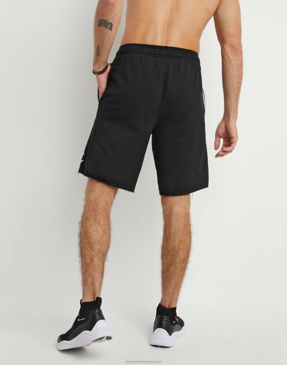 Champion moški bombažne kratke hlače za vsak dan z grafiko 9\" 2B84469 Črna