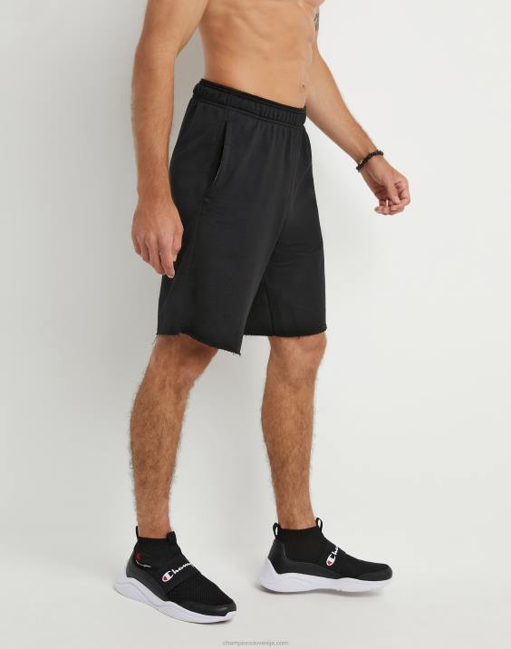 Champion moški bombažne kratke hlače za vsak dan z grafiko 9\" 2B84469 Črna