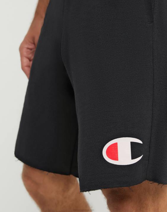 Champion moški bombažne kratke hlače za vsak dan z grafiko 9\" 2B84469 Črna