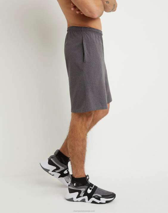 Champion moški bombažne kratke hlače za vsak dan z grafiko 9\" 2B84470 granitno resje