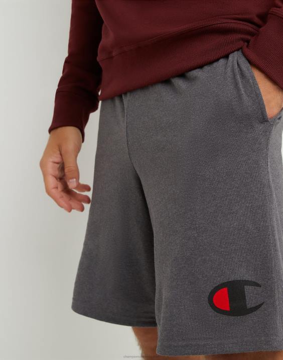 Champion moški bombažne kratke hlače za vsak dan z grafiko 9\" 2B84470 granitno resje