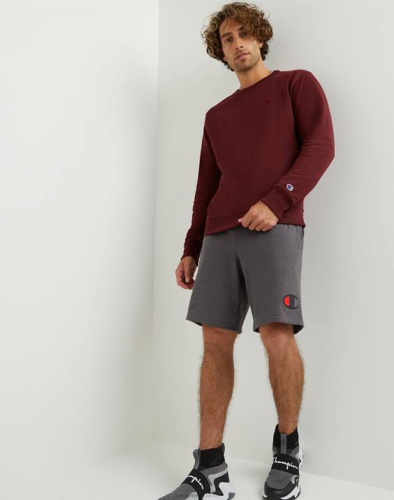 Champion moški bombažne kratke hlače za vsak dan z grafiko 9\" 2B84470 granitno resje