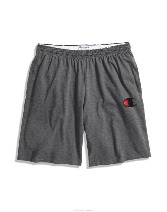 Champion moški bombažne kratke hlače za vsak dan z grafiko 9\" 2B84470 granitno resje