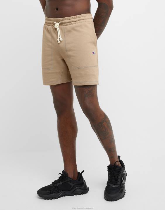 Champion moški global explorer kratke hlače iz francoskega frotirja c z našitkom 7\" 2B84411 podeželski oreh