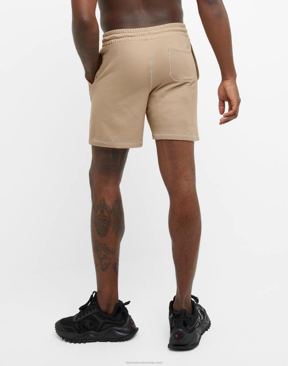 Champion moški global explorer kratke hlače iz francoskega frotirja c z našitkom 7\" 2B84411 podeželski oreh