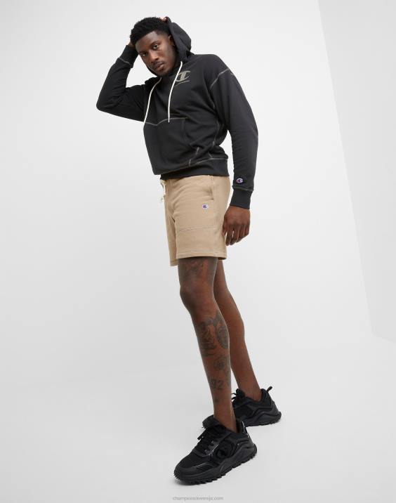 Champion moški global explorer kratke hlače iz francoskega frotirja c z našitkom 7\" 2B84411 podeželski oreh
