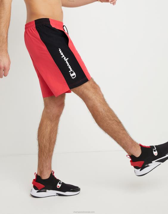Champion moški hibridne kratke hlače 7\" 2B84432 rdeč kamen/črna