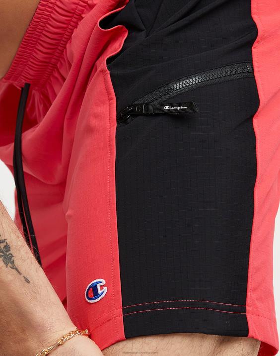 Champion moški hibridne kratke hlače 7\" 2B84432 rdeč kamen/črna