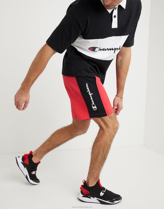 Champion moški hibridne kratke hlače 7\" 2B84432 rdeč kamen/črna