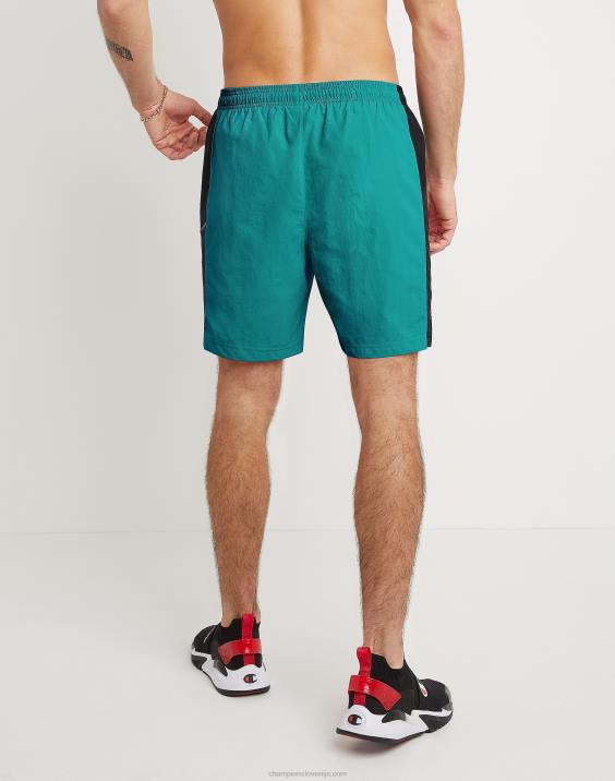Champion moški hibridne kratke hlače 7\" 2B84433 jungle mint/črna