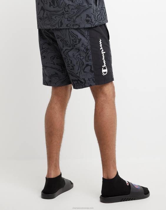 Champion moški hibridne kratke hlače marmor 7\" 2B84367 tekoči marmor stealth/črna
