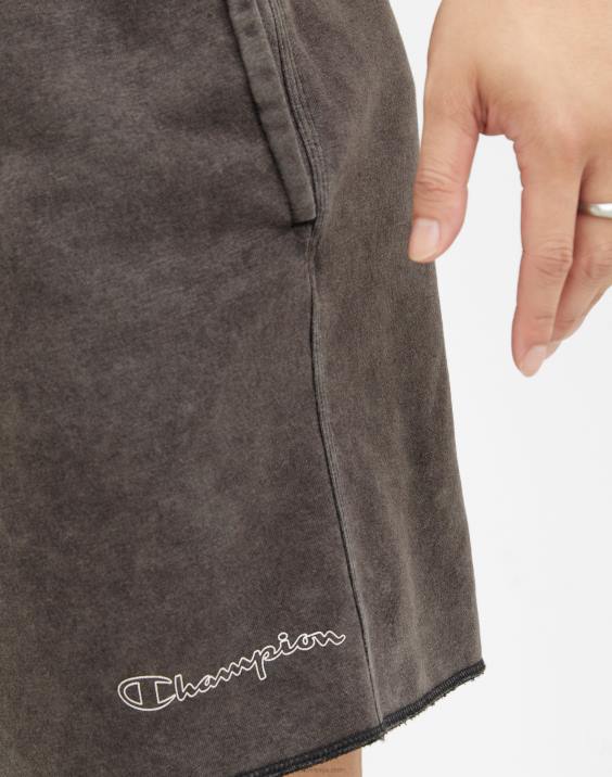 Champion moški kislinsko prane kratke hlače z valovitim logotipom 7\" 2B84407 kislinsko pranje črno