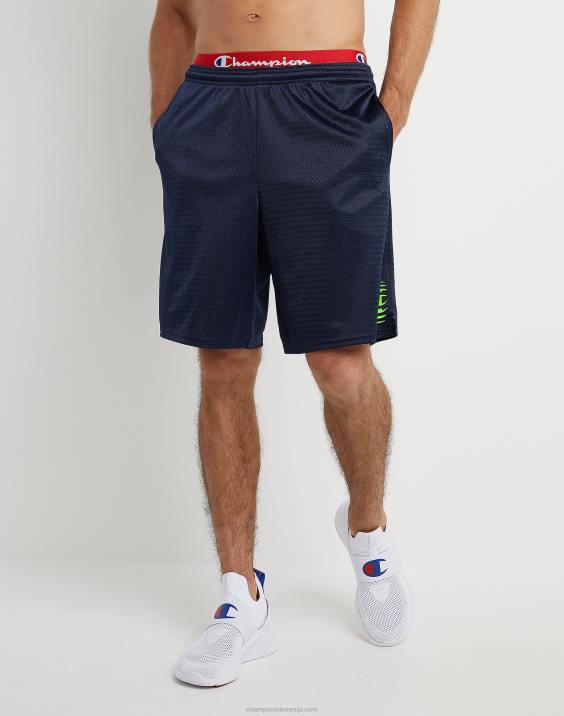 Champion moški klasične grafične mrežaste kratke hlače z vibriranjem c 9" 2B84402 mornarica