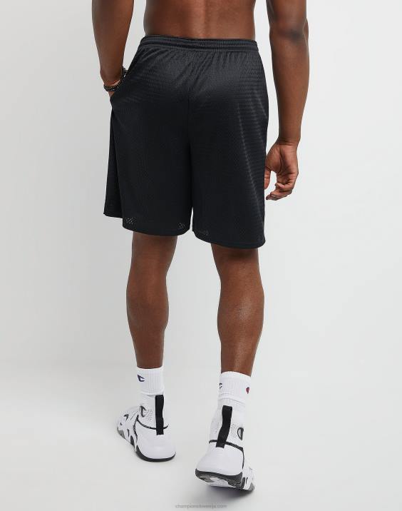 Champion moški klasične grafične mrežaste kratke hlače z vibriranjem c 9\" 2B84403 Črna