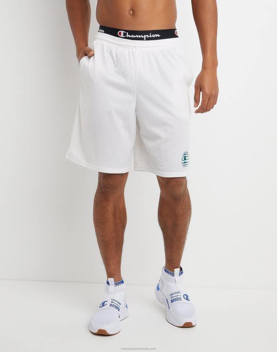 Champion moški klasične grafične mrežaste kratke hlače z vibriranjem c 9" 2B84404 bela