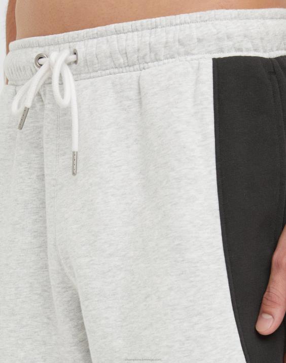 Champion moški klasične kratke hlače iz flisa, blokirane barve 8\" 2B84344 kamen krem ​​heather/črna/bela