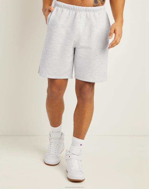 Champion moški klasične kratke hlače iz flisa z vezenim logotipom C & script 8" 2B84473 kremno vresje iz beljenega kamna