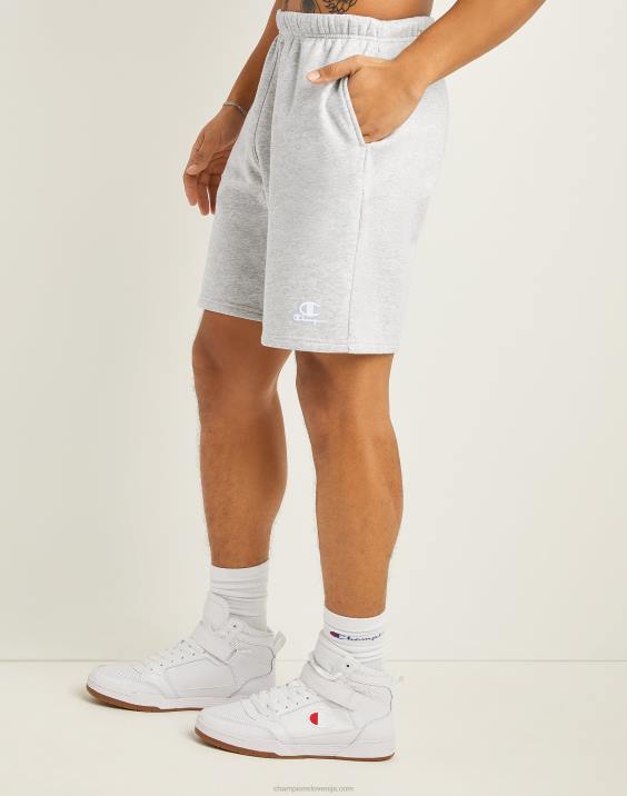 Champion moški klasične kratke hlače iz flisa z vezenim logotipom C & script 8\" 2B84473 kremno vresje iz beljenega kamna