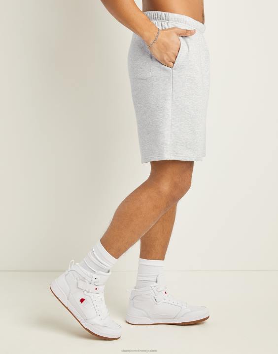 Champion moški klasične kratke hlače iz flisa z vezenim logotipom C & script 8\" 2B84473 kremno vresje iz beljenega kamna