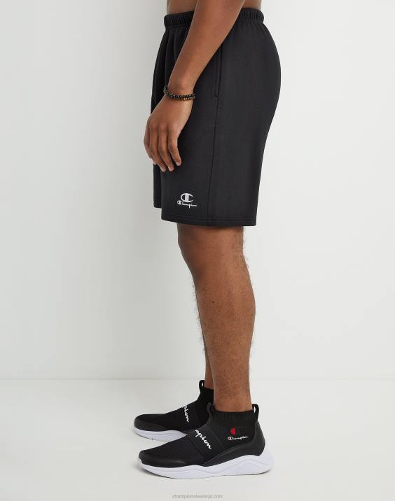 Champion moški klasične kratke hlače iz flisa z vezenim logotipom C & script 8\" 2B84474 Črna