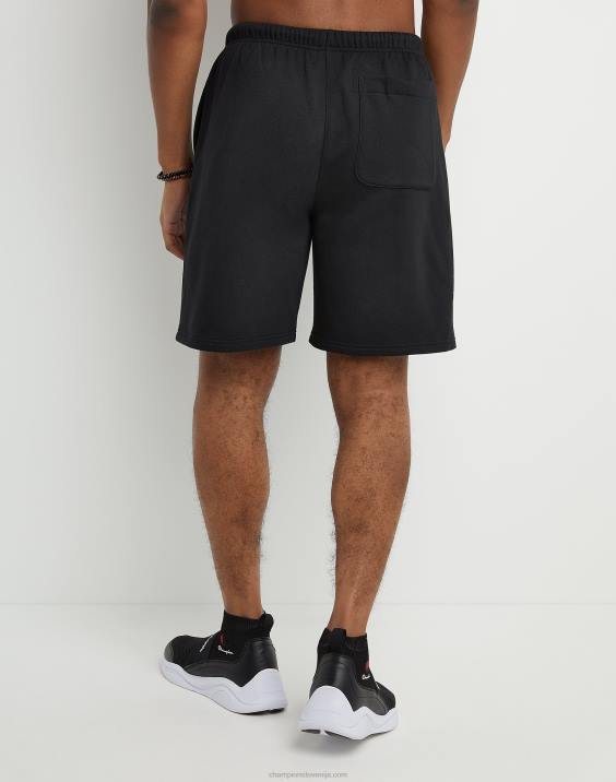 Champion moški klasične kratke hlače iz flisa z vezenim logotipom C & script 8\" 2B84474 Črna