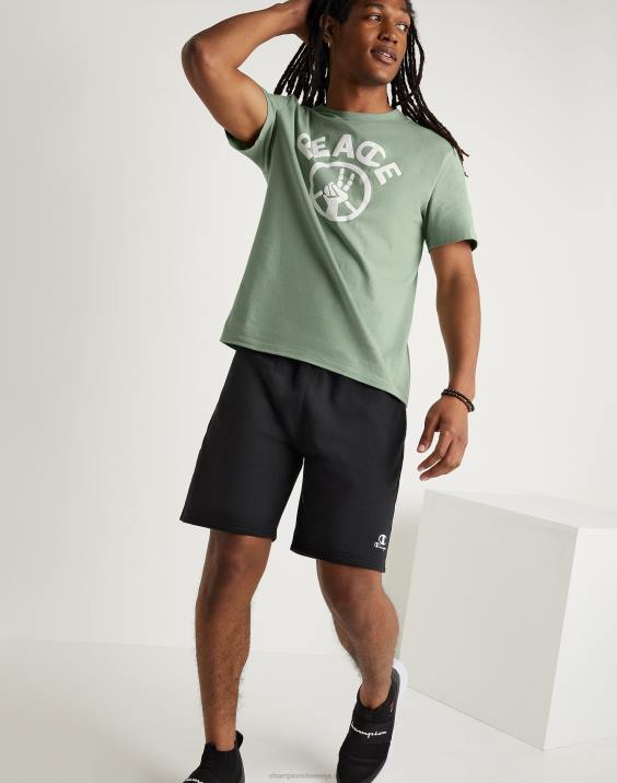 Champion moški klasične kratke hlače iz flisa z vezenim logotipom C & script 8\" 2B84474 Črna