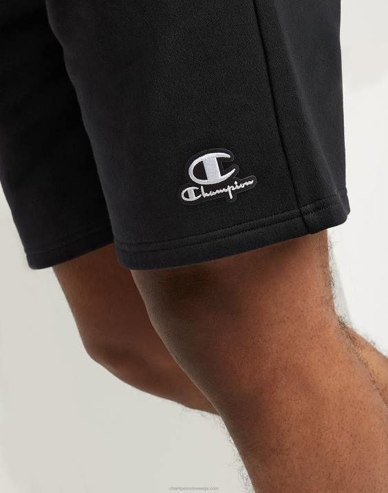 Champion moški klasične kratke hlače iz flisa z vezenim logotipom C & script 8\" 2B84474 Črna