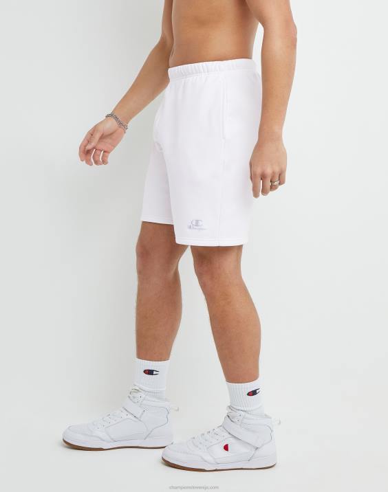 Champion moški klasične kratke hlače iz flisa z vezenim logotipom C & script 8\" 2B84475 bela