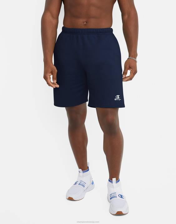 Champion moški klasične kratke hlače iz flisa z vezenim logotipom C & script 8" 2B84476 atletska mornarica